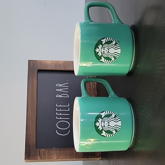 Starbucks Dining Starbucks Coffee Mugs Set Of Two Green Mermaid